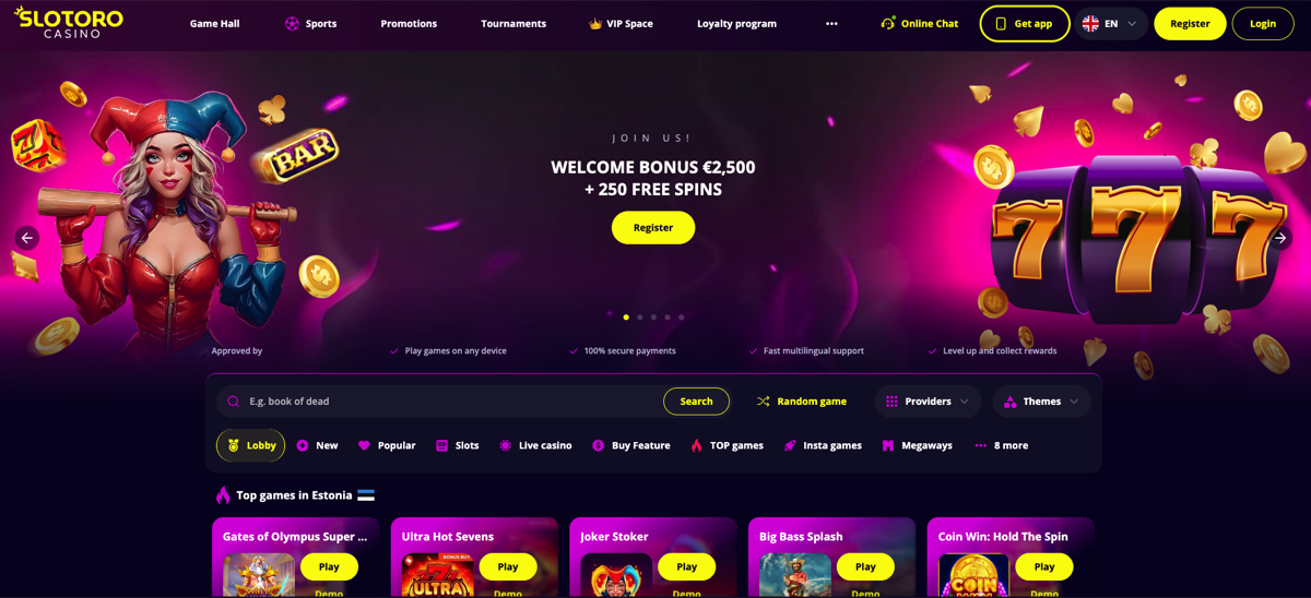 Slotoro Casino kasiino pakkumised