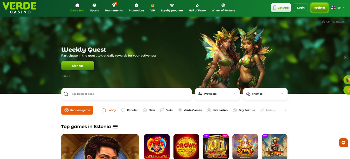 VerdeCasino kasiino pakkumised